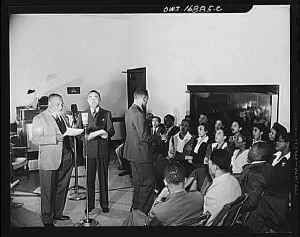 President James A. Colston of Bethune-Cookman college speaking to a nationwide audience..jpg (27744 bytes)