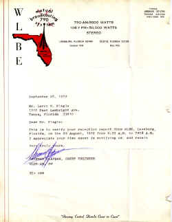 Reception Report 1972-Larry Flegle.jpg (100268 bytes)